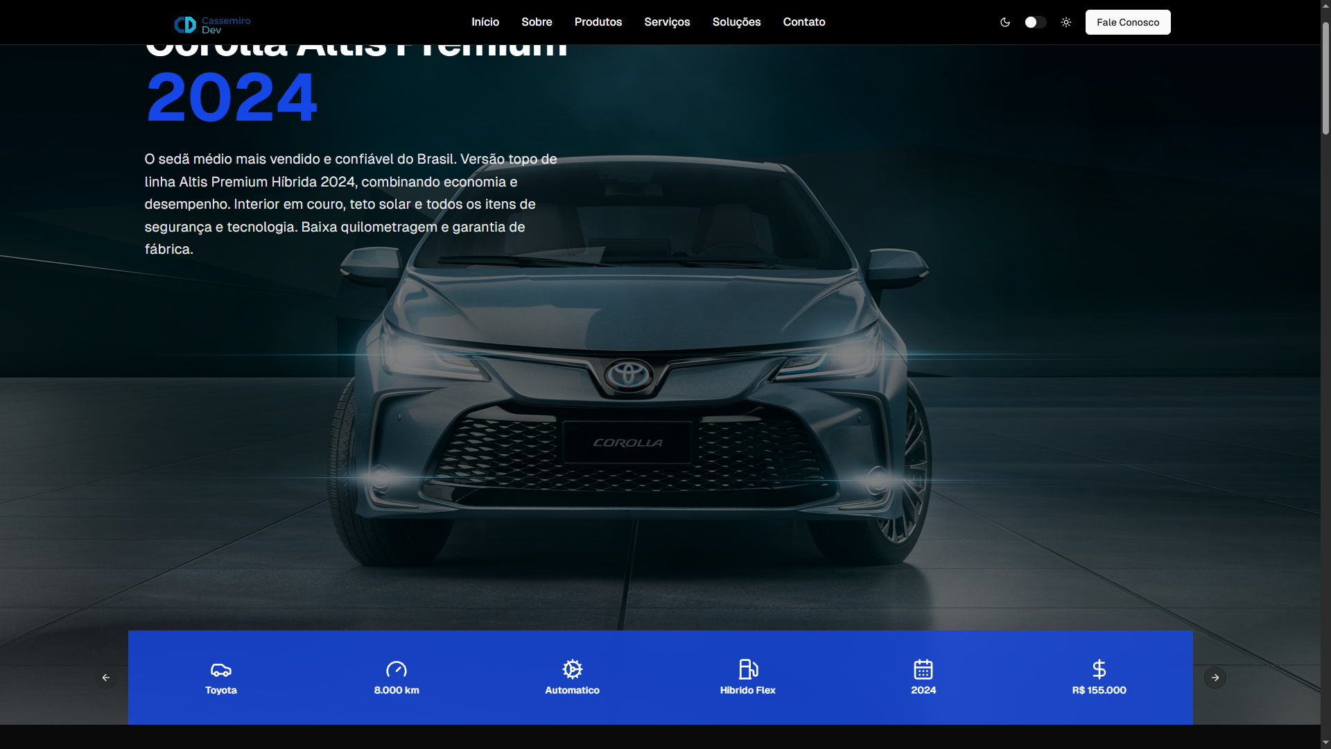 Site Institucional de Veiculos